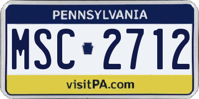 PA license plate MSC2712