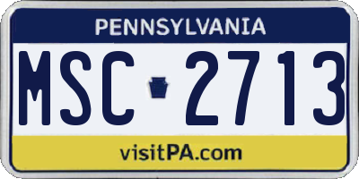 PA license plate MSC2713