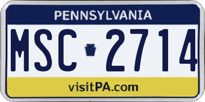PA license plate MSC2714