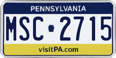 PA license plate MSC2715