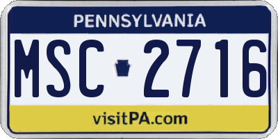 PA license plate MSC2716