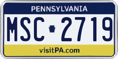 PA license plate MSC2719