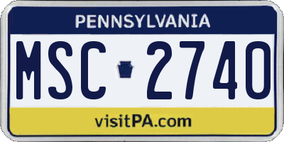 PA license plate MSC2740