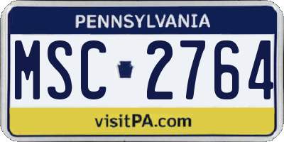 PA license plate MSC2764