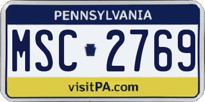 PA license plate MSC2769