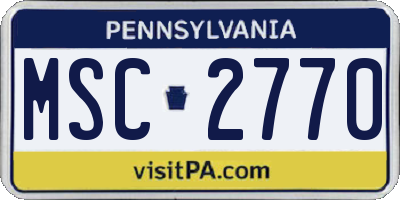 PA license plate MSC2770