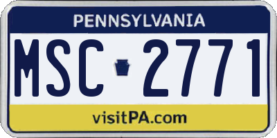 PA license plate MSC2771
