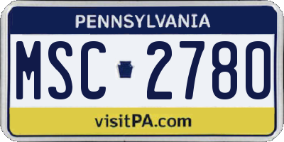 PA license plate MSC2780