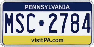 PA license plate MSC2784