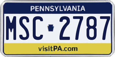 PA license plate MSC2787