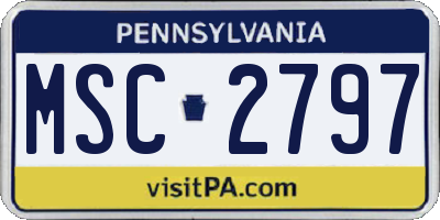 PA license plate MSC2797
