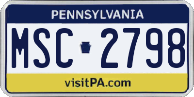 PA license plate MSC2798