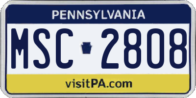 PA license plate MSC2808