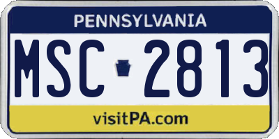 PA license plate MSC2813