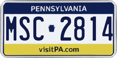 PA license plate MSC2814