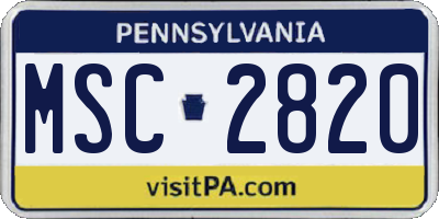 PA license plate MSC2820