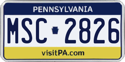 PA license plate MSC2826