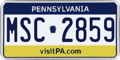 PA license plate MSC2859