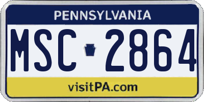 PA license plate MSC2864