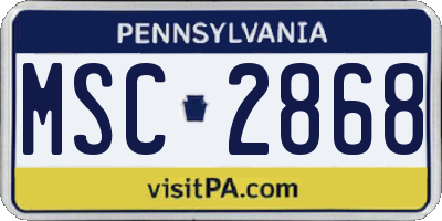 PA license plate MSC2868