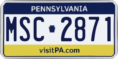 PA license plate MSC2871