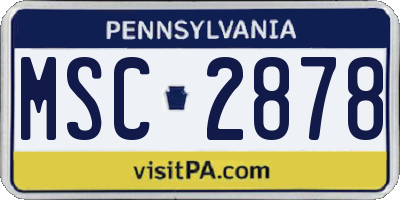 PA license plate MSC2878