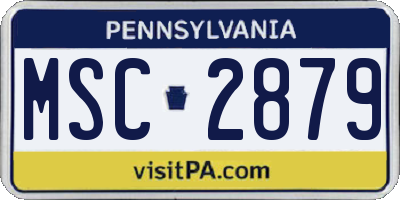 PA license plate MSC2879