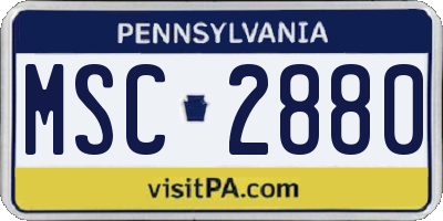 PA license plate MSC2880