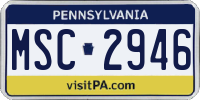 PA license plate MSC2946