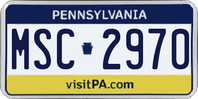 PA license plate MSC2970