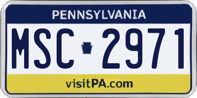 PA license plate MSC2971