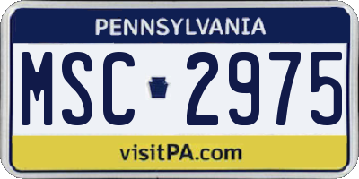 PA license plate MSC2975