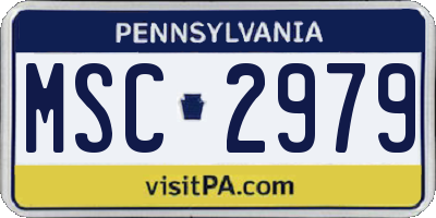 PA license plate MSC2979