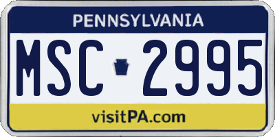 PA license plate MSC2995