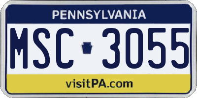PA license plate MSC3055