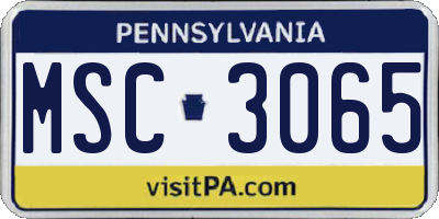 PA license plate MSC3065