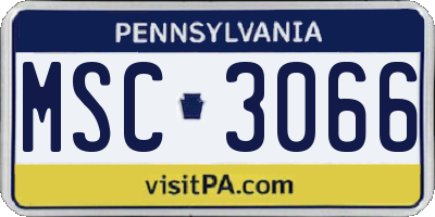 PA license plate MSC3066