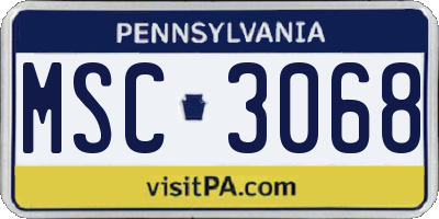 PA license plate MSC3068