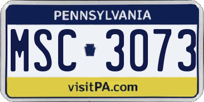 PA license plate MSC3073