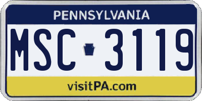 PA license plate MSC3119