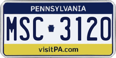 PA license plate MSC3120