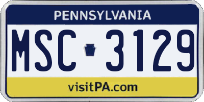 PA license plate MSC3129