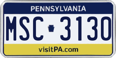PA license plate MSC3130