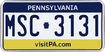 PA license plate MSC3131
