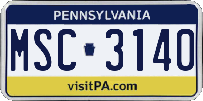 PA license plate MSC3140