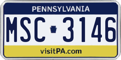 PA license plate MSC3146