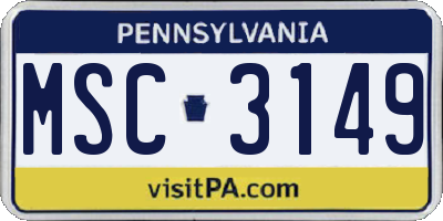 PA license plate MSC3149