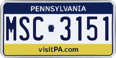 PA license plate MSC3151