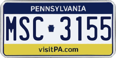 PA license plate MSC3155