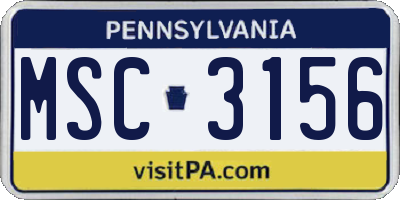 PA license plate MSC3156